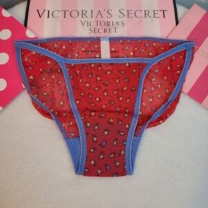 Rare VTG Victoria's Secret Sheer Mesh Floral String Bikini Panty Size M
